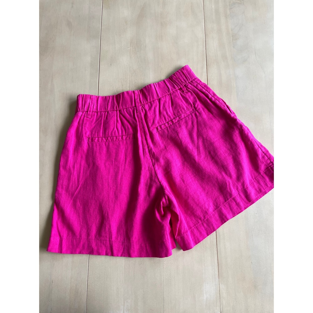 A New Day Target Linen Blend Hot Pink Magenta Pleated High Waisted Shorts Size 2 - Picture 9 of 13